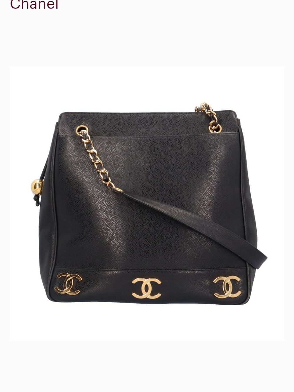 Chanel Black Leather Chain-Handle Shoulder Bag